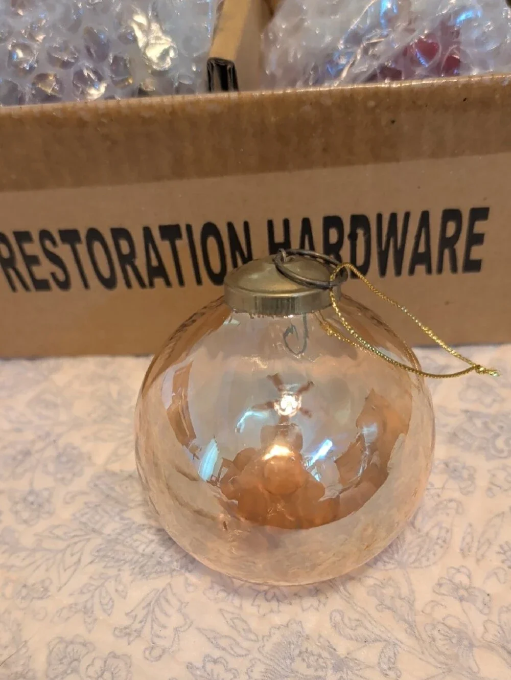 Restoration Hardware Deep Red Glass Holiday Ornaments - Set of 4